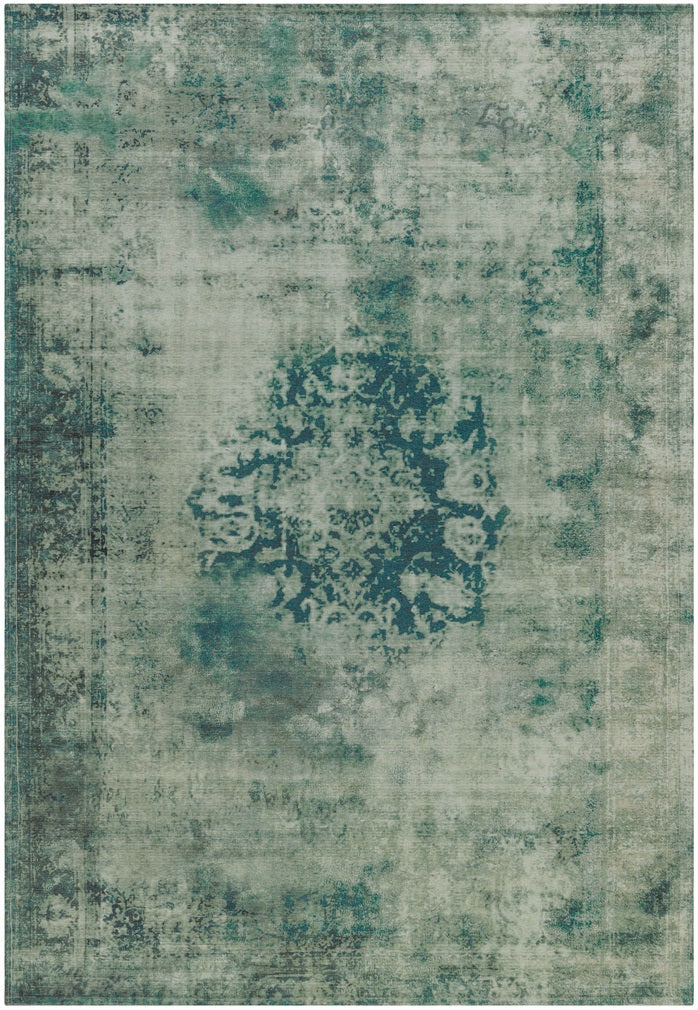 Kurzflor Vintage Teppich, Strike grün, 9mm rechteckig, 8304, Höhe