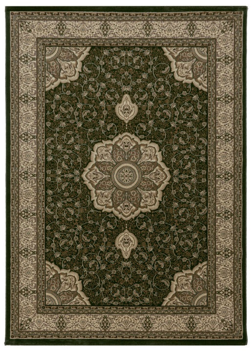 Orient Teppich, Kashmir 9mm 2601, grün, Höhe rechteckig