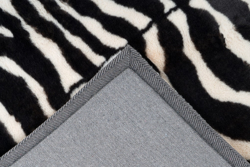 Hochflor Teppich, Tibar Animals 400, schwarz/weiß, rechteckig, Höhe 30mm