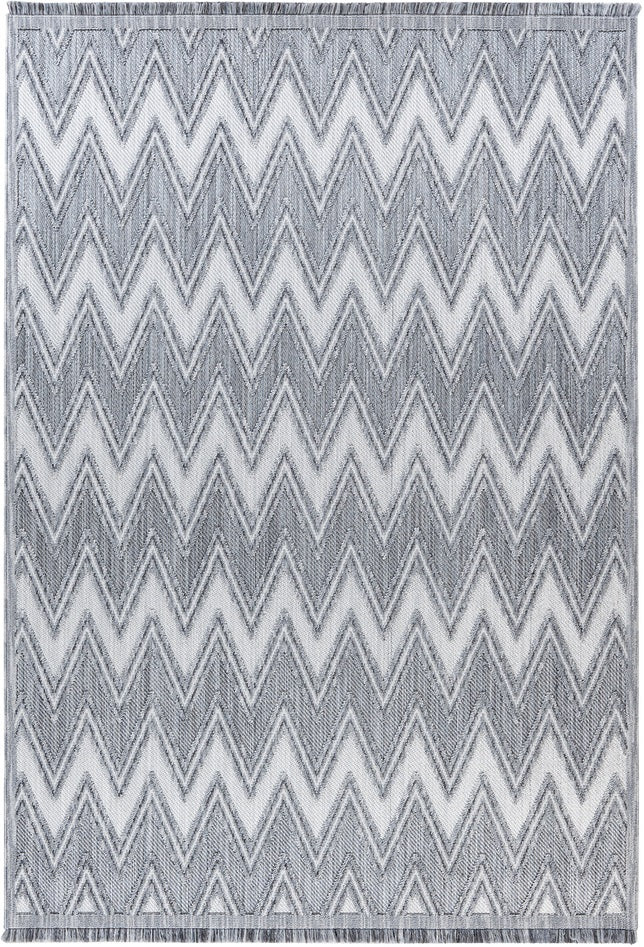Kurzflor Teppich, Sarai 225, grau/weiß, rechteckig, Höhe 10mm