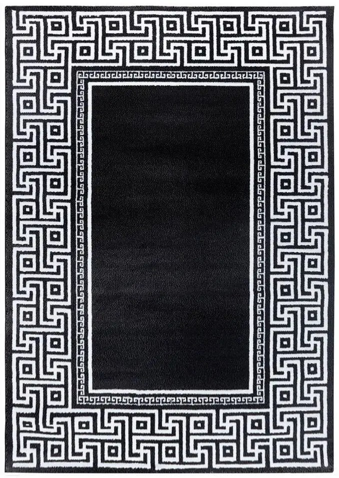 Kurzflor Teppich, Parma 9340, schwarz, rechteckig, Höhe 9mm
