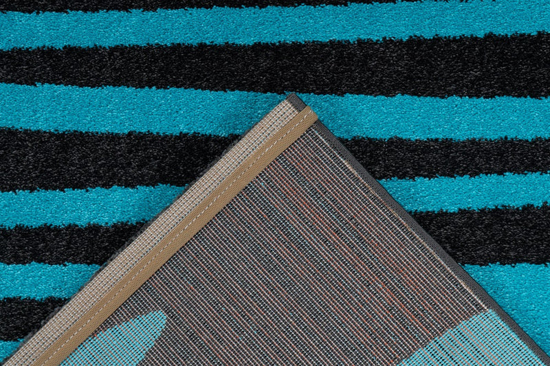 Vintage Teppich, Broadway 200, anthrazit/türkis, rechteckig, Höhe 15mm
