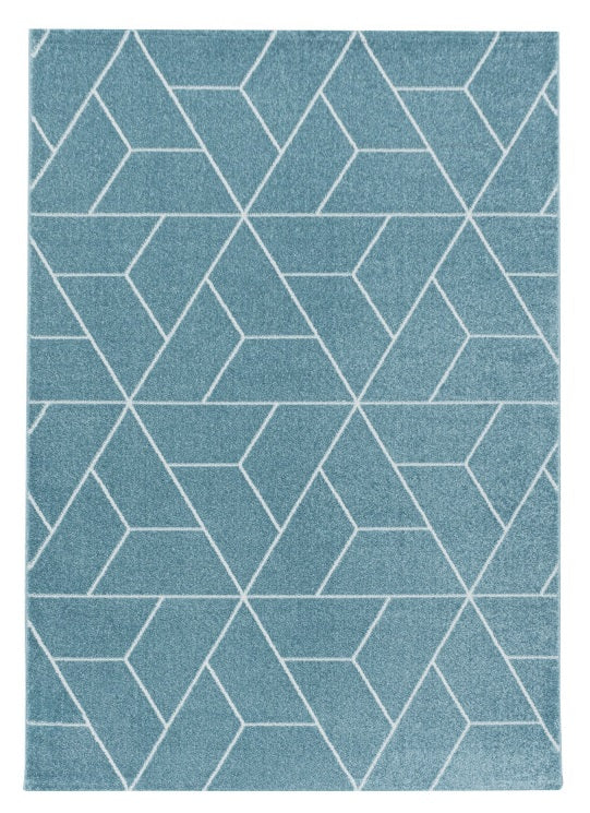 Kurzflor Teppich, Efor 3715, blau, rechteckig, Höhe 12mm