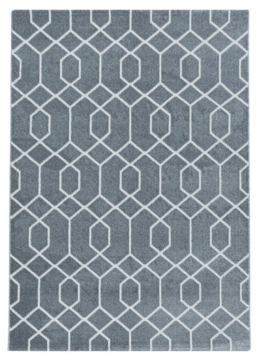 Kurzflor Teppich, Efor 3713, grau, rechteckig, Höhe 12mm