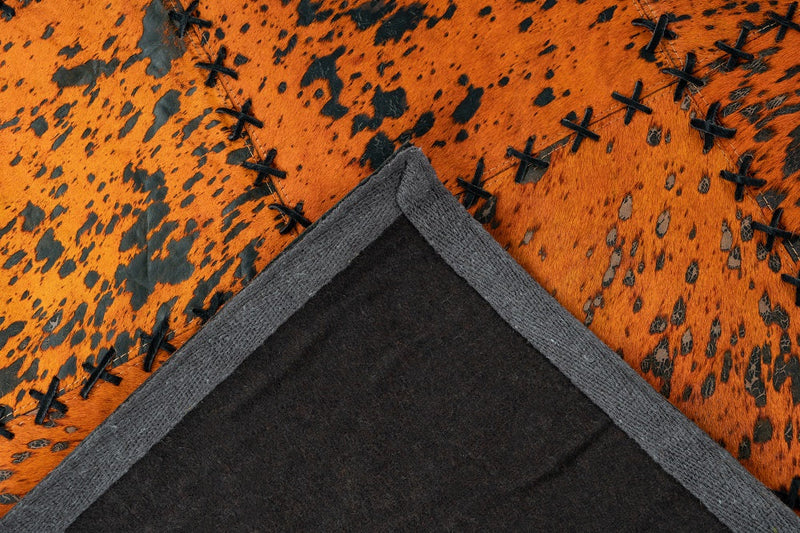 Lederteppich, Edal 100, orange, rechteckig, Höhe 5mm