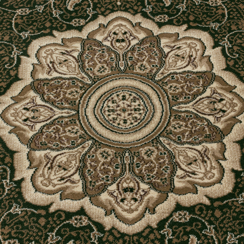 Orient Teppich, 9mm rechteckig, 2601, Höhe grün, Kashmir