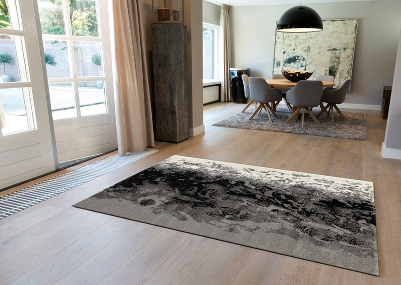 Kurzflor Vintage Teppich, Moose 4800, grau/creme/schwarz, rechteckig, Höhe 18mm