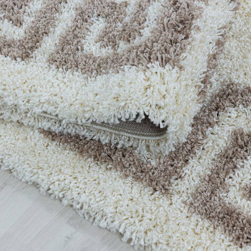 Hochflor Teppich, Hera Shaggy 3301, beige, rechteckig, Höhe 50mm