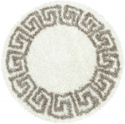 Runder Teppich, Hera Shaggy 3301, beige, rund, Höhe 30mm