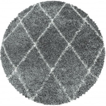 Runder Teppich, Alvor Shaggy 3401, grau, rund, Höhe 30mm