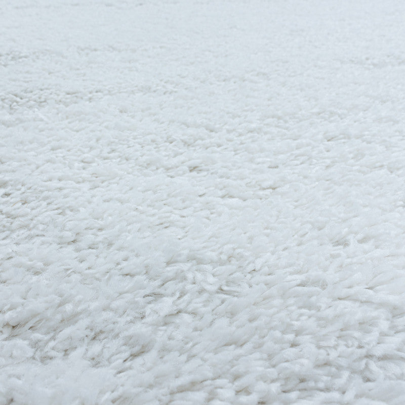 Runder Teppich, Fluffy Shaggy 3500, weiß, rund, Höhe 30mm