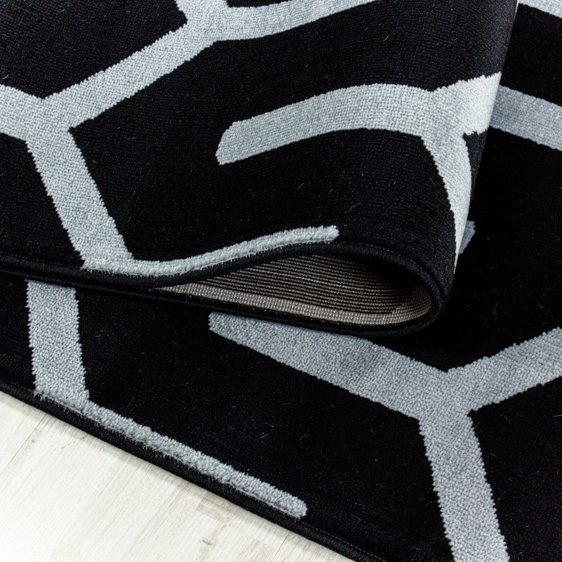 Kurzflor Teppich, Costa 3524, schwarz, rechteckig, Höhe 9mm