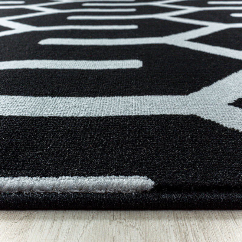 Kurzflor Teppich, Costa 3524, schwarz, rechteckig, Höhe 9mm