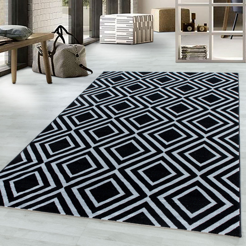 Kurzflor Teppich, Costa 3525, schwarz, rechteckig, Höhe 9mm