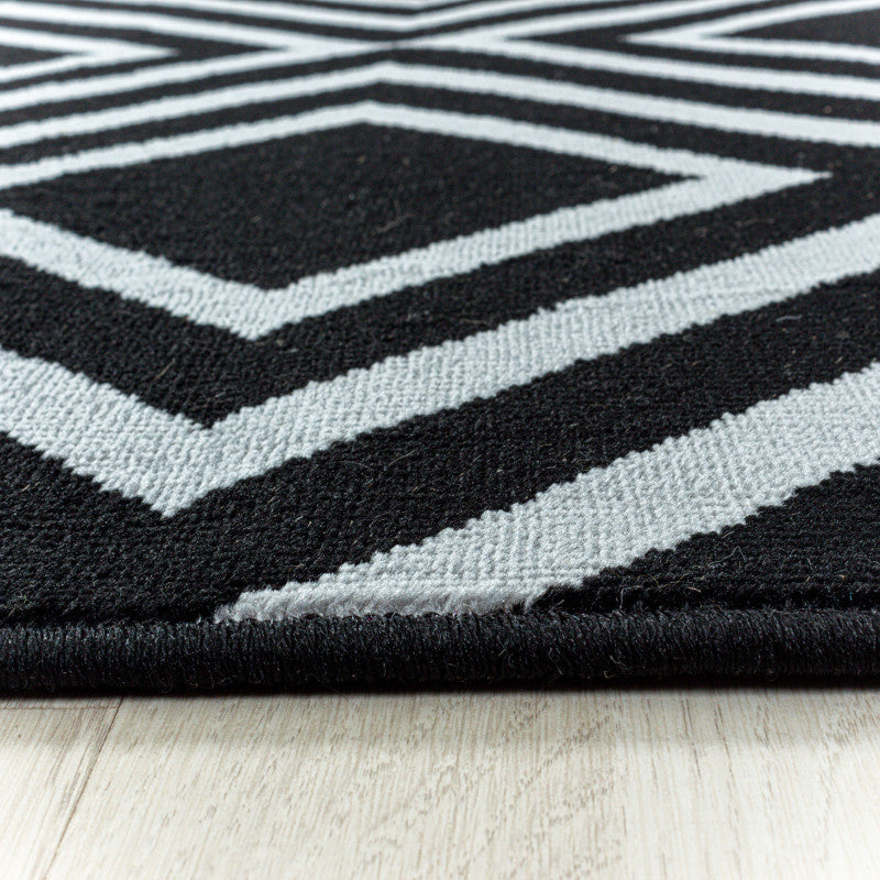 Kurzflor Teppich, Costa 3525, schwarz, rechteckig, Höhe 9mm