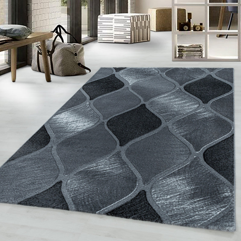 Kurzflor Teppich, Costa 3530, schwarz, rechteckig, Höhe 9mm