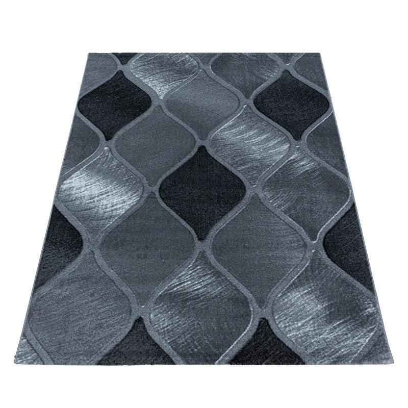 Kurzflor Teppich, Costa 3530, schwarz, rechteckig, Höhe 9mm