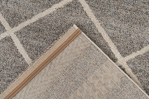 Kurzflor Teppich, Rhombus 325, beige/braun, rechteckig, Höhe 10mm