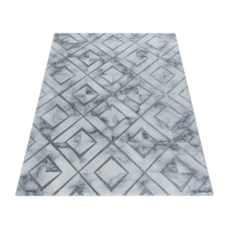 Kurzflor Teppich, Naxos 3811, silber, rechteckig, Höhe 12mm