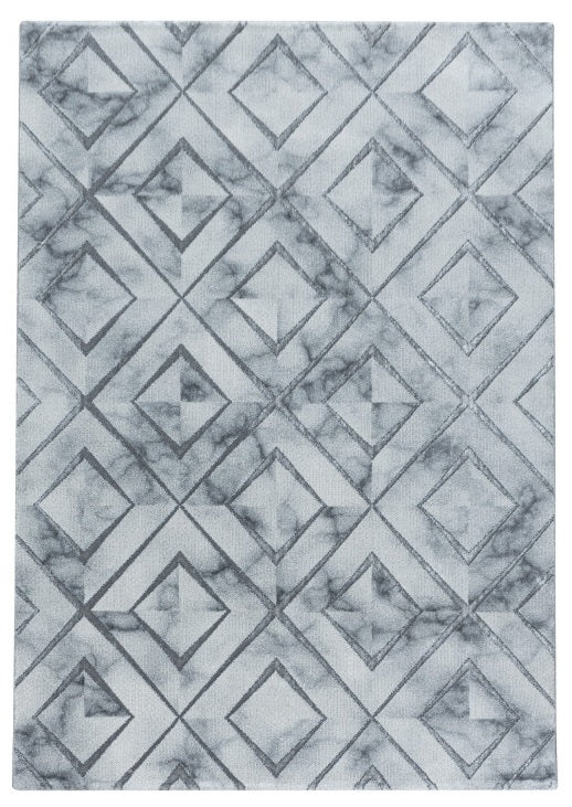 Kurzflor Teppich, Naxos 3811, silber, rechteckig, Höhe 12mm