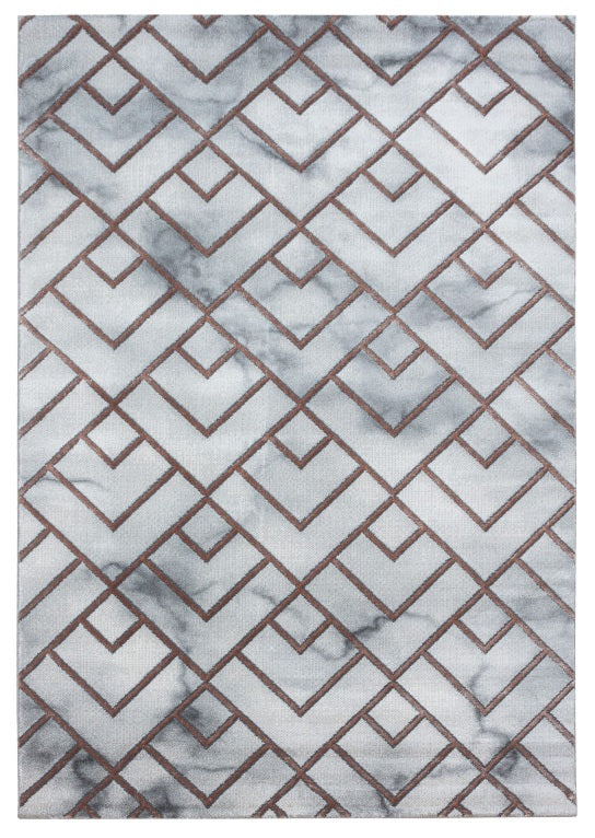 Kurzflor Teppich, Naxos 3813, bronze, rechteckig, Höhe 12mm