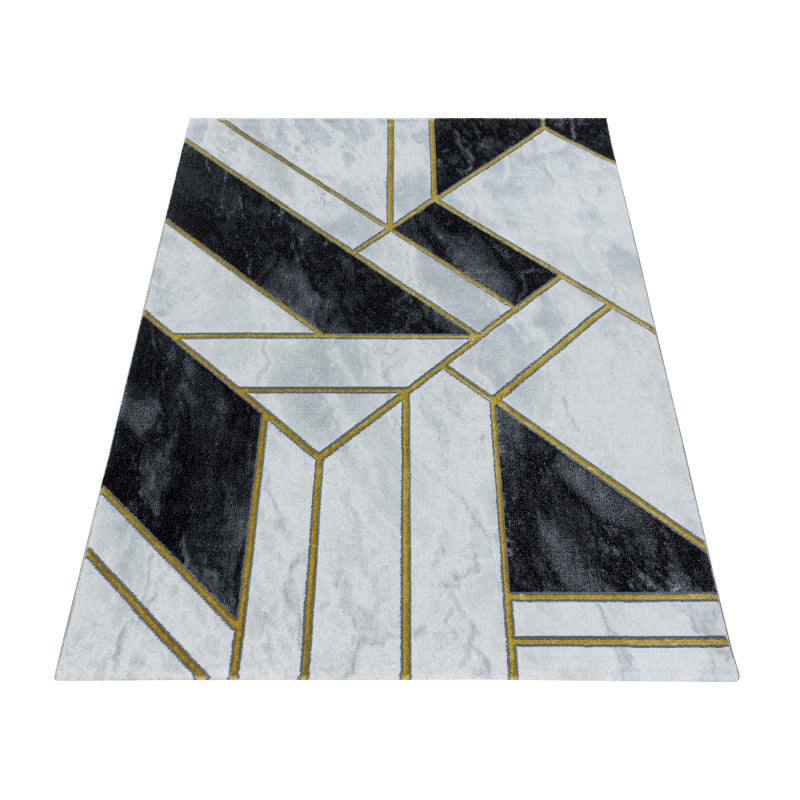 Kurzflor Teppich, Naxos 3817, gold, rechteckig, Höhe 12mm