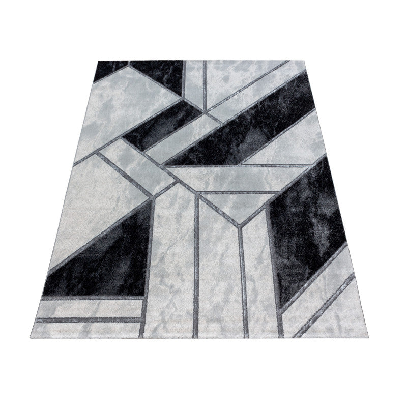Kurzflor Teppich, Naxos 3817, silber, rechteckig, Höhe 12mm