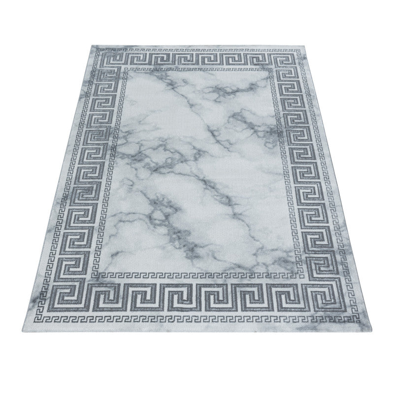 Kurzflor Teppich, Naxos 3818, silber, rechteckig, Höhe 12mm