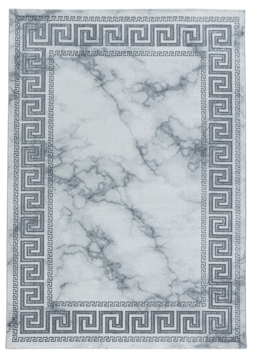 Kurzflor Teppich, Naxos 3818, silber, rechteckig, Höhe 12mm