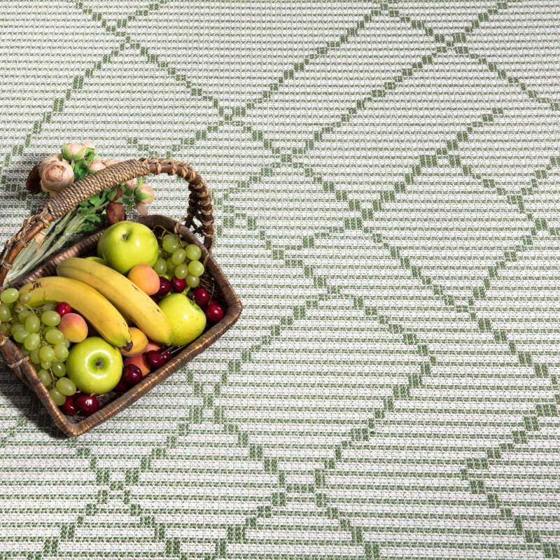 Runder Teppich, Palm 3526, grün, rund, Höhe 12mm