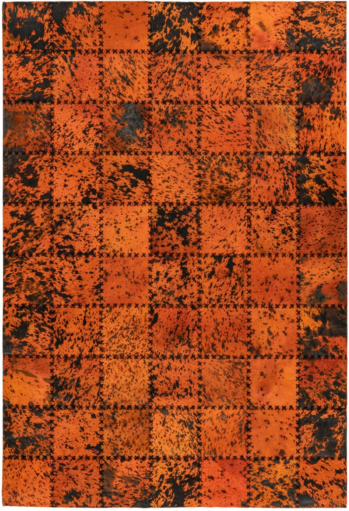 Lederteppich, Edal 100, orange, rechteckig, Höhe 5mm