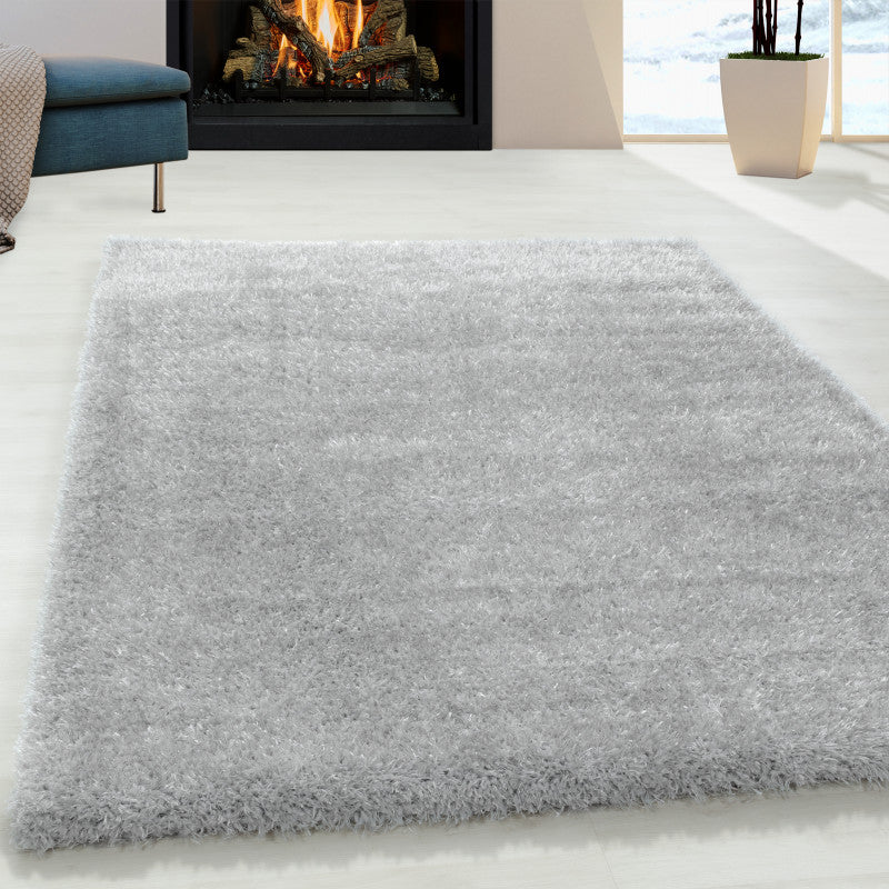Hochflor Teppich, Brilliant Shaggy 4200, silber, rechteckig, Höhe 50mm