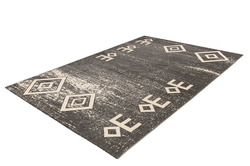 Kurzflor Vintage Teppich, Dana 100, grau, rechteckig, Höhe 12mm