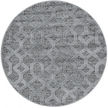 Runder Teppich, Pisa 4702, grau, rund, Höhe 20mm
