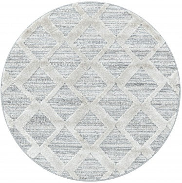 Runder Teppich, Pisa 4703, grau, rund, Höhe 20mm