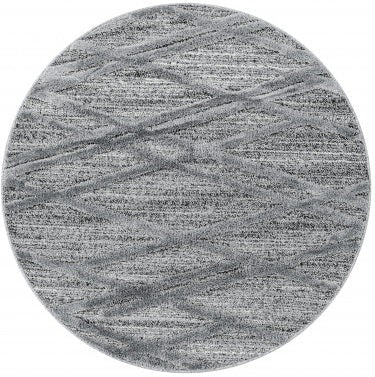 Runder Teppich, Pisa 4706, grau, rund, Höhe 20mm