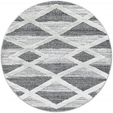 Runder Teppich, Pisa 4709, grau, rund, Höhe 20mm