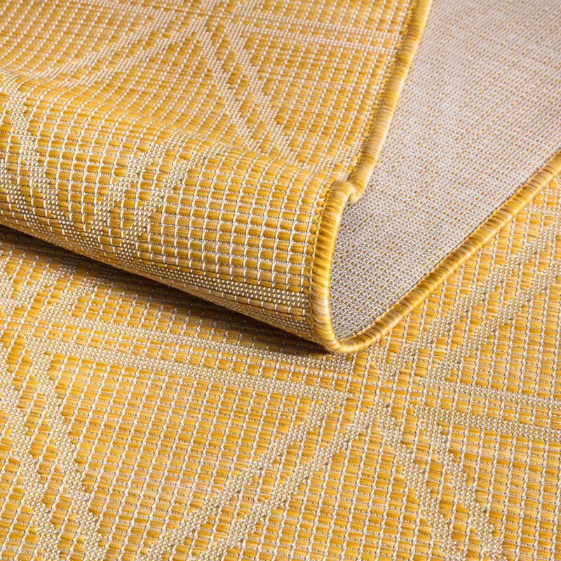 Runder Teppich, Palm 3073, gelb, rund, Höhe 12mm