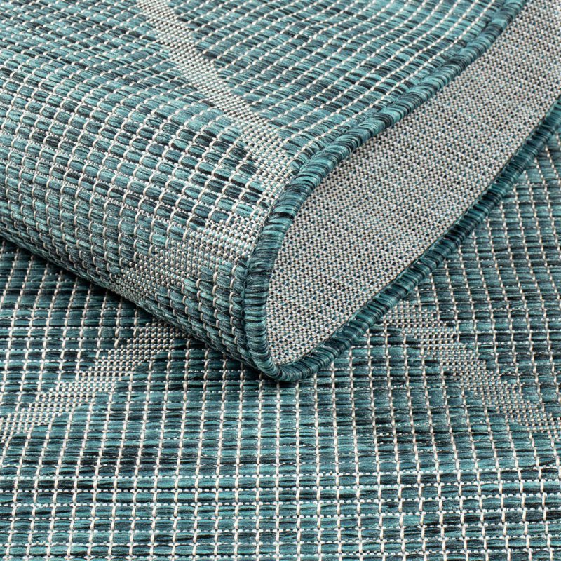 In& Outdoor Teppich, Palm 3075, blau, rechteckig