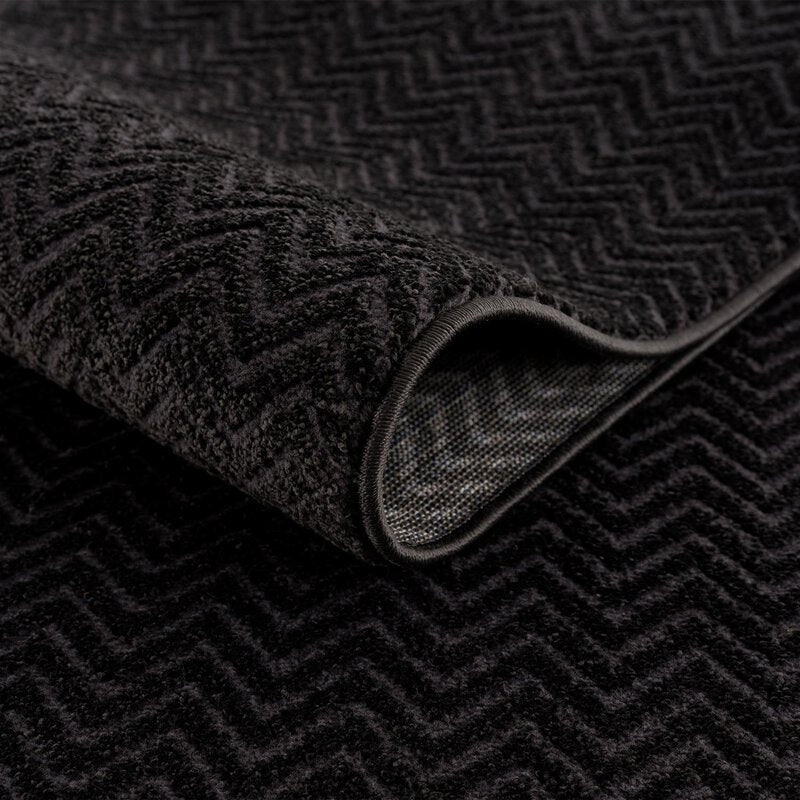 Kurzflor Teppich, Fancy 805, schwarz, rechteckig, Höhe 12mm