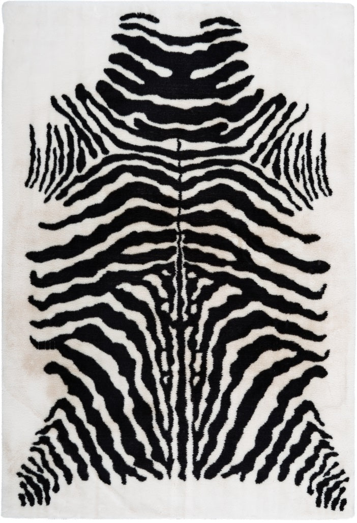 Hochflor Teppich, Tibar Animals 400, schwarz/weiß, rechteckig, Höhe 30mm