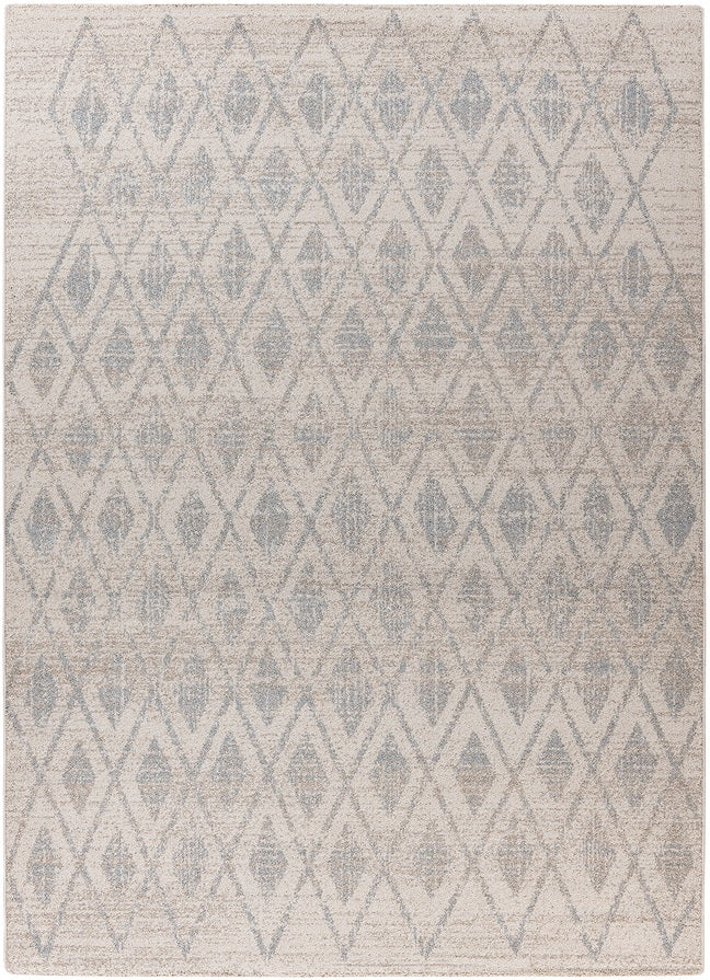 Kurzflor Teppich, Gene 425, beige/blau, rechteckig, Höhe 8mm