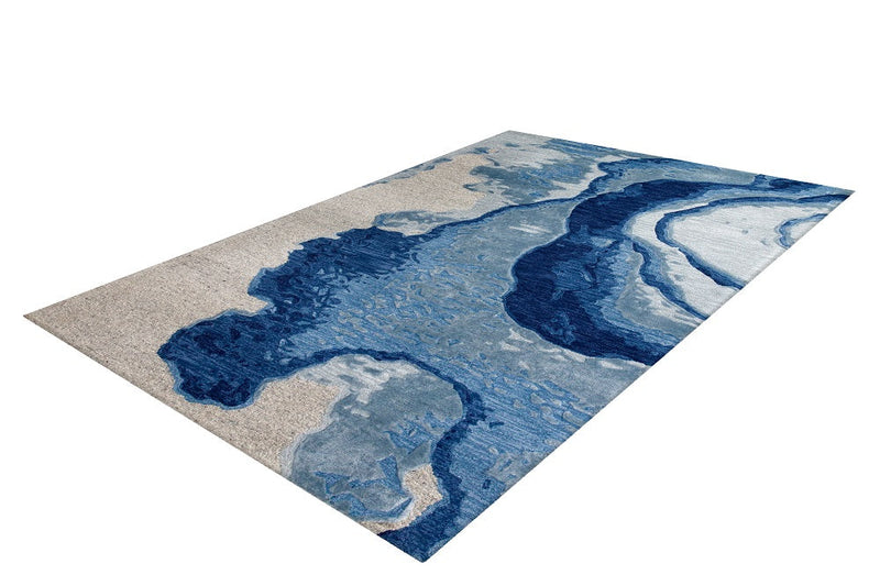 Kurzflor Teppich, Kamas 100, blau/grau, rechteckig, Höhe 17mm
