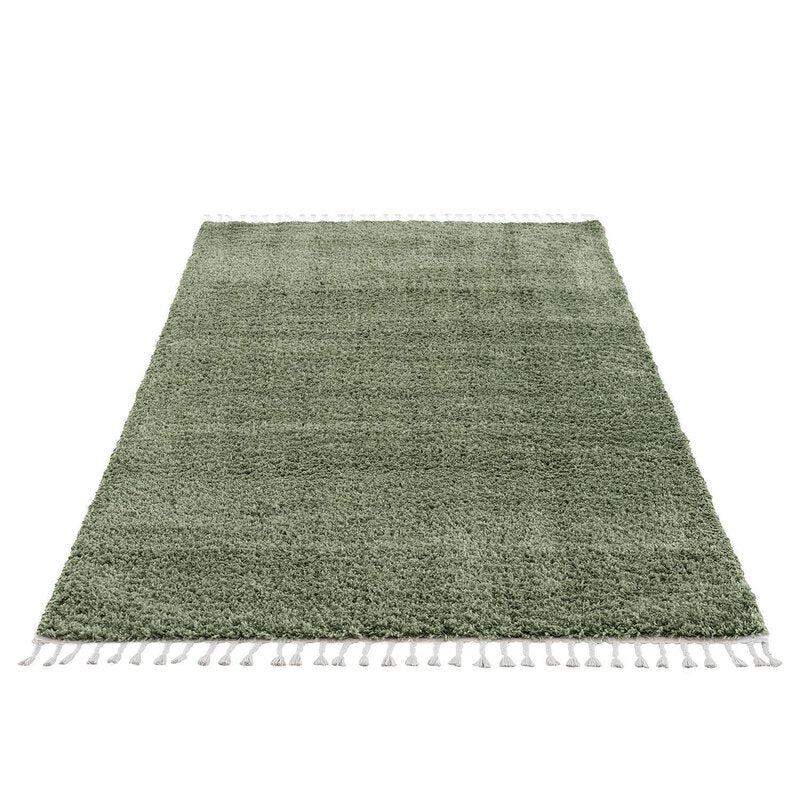 Hochflor Teppich, Pulpy 100, grün, rechteckig, Höhe 30mm