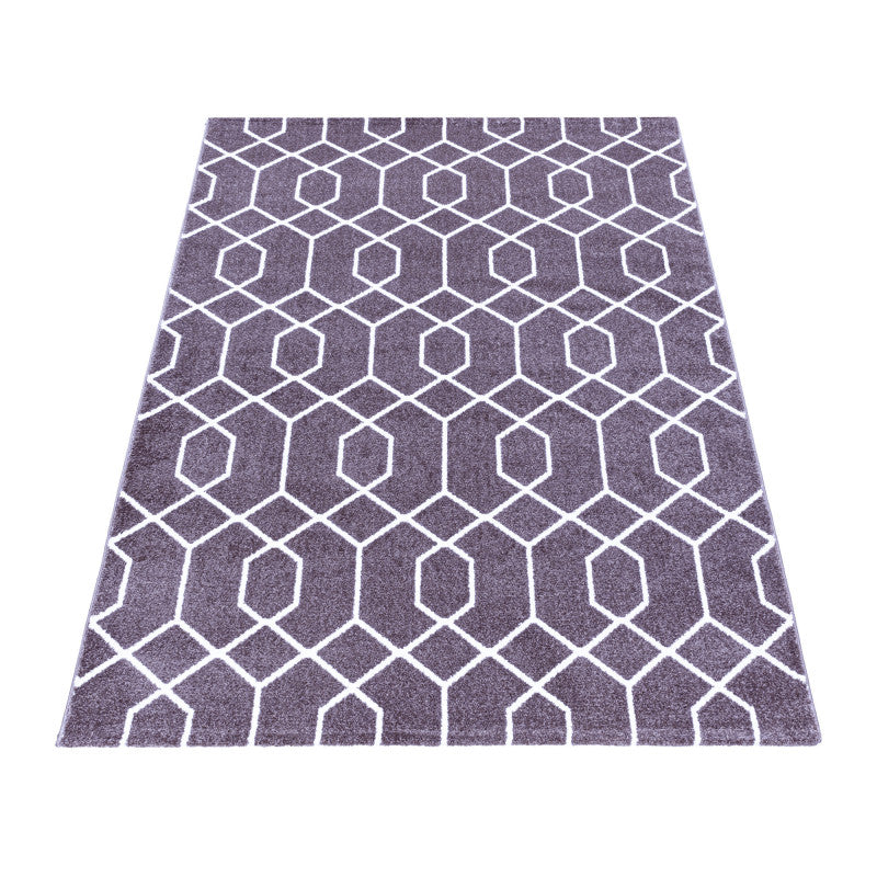 Kurzflor Teppich, Efor 3713, violett, rechteckig, Höhe 12mm