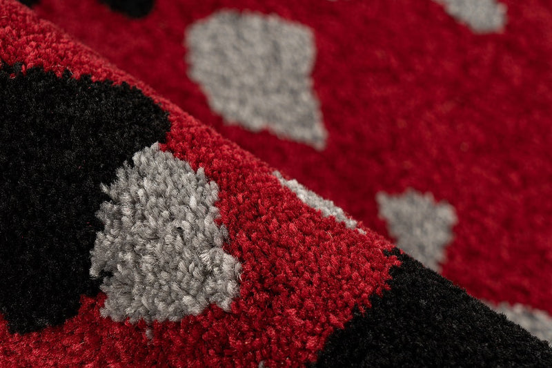 Kurzflor Vintage Teppich, Dana 700, schwarz/rot, rechteckig, Höhe 12mm
