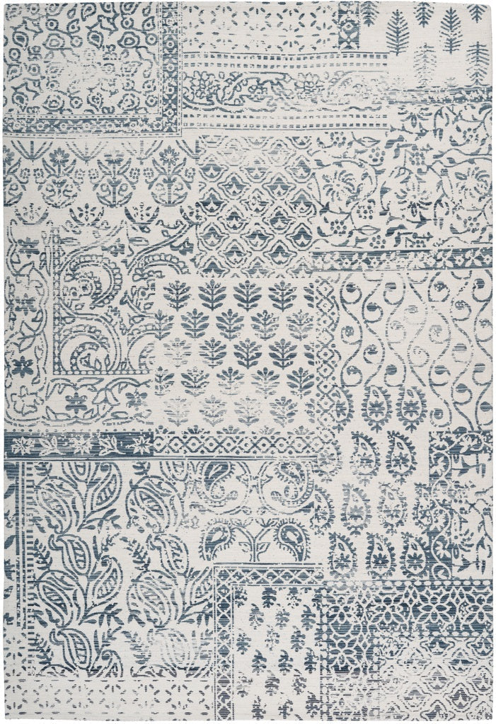 Kurzflor Vintage Teppich, Joga 300, dunkelblau/elfenbein, rechteckig, Höhe 10mm
