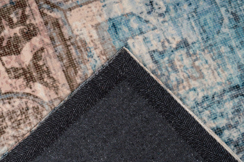 Kurzflor Teppich, Shangrila 400, blau/braun, rechteckig, Höhe 10mm