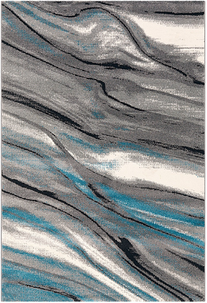 Kurzflor Vintage Teppich, Moose 4400, grau/blau/weiß, rechteckig, Höhe 18mm