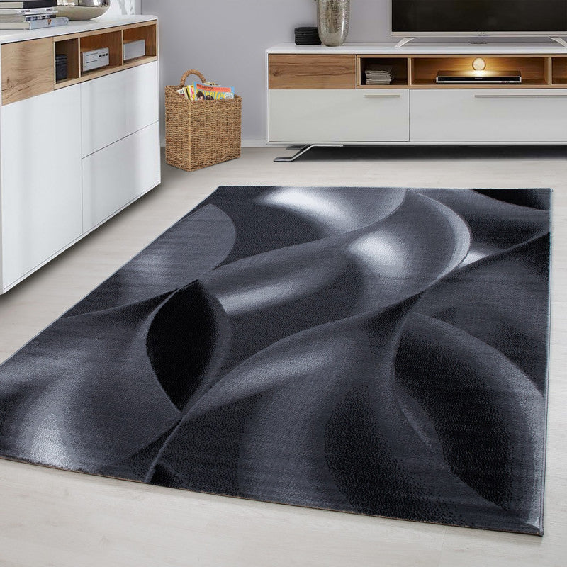 Kurzflor Teppich, Plus 8008, schwarz, rechteckig, Höhe 6mm